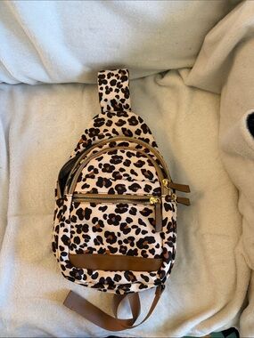 Leopard Print Crossbody Sling Bag